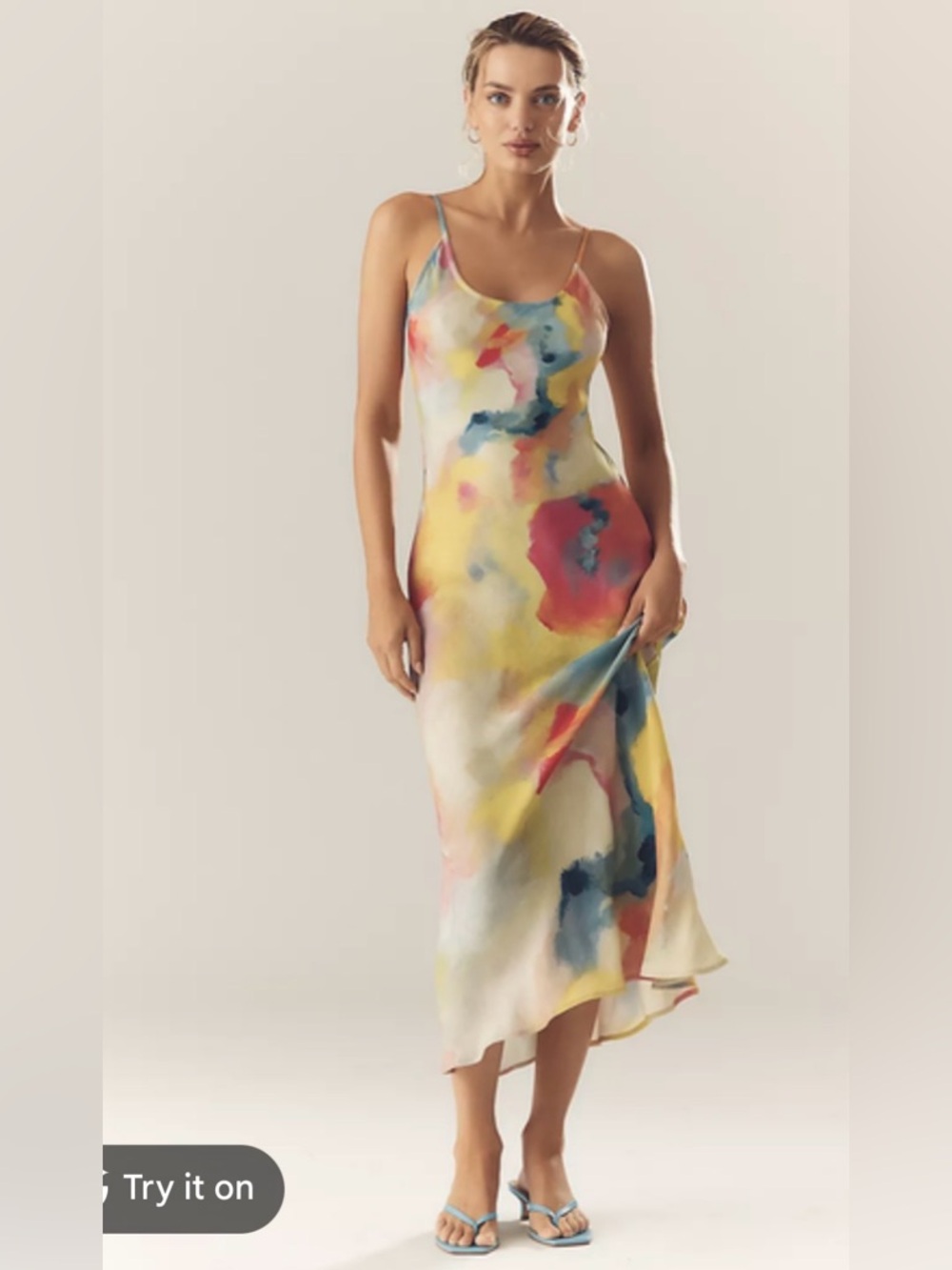 NWT $128 Anthropologie Conditions Apply Elva Slip Midi Dress XS artsy